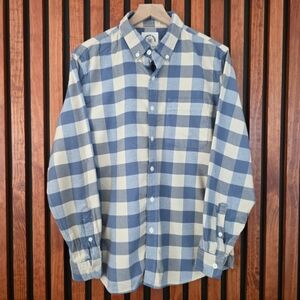 Blue and Cream Plaid Men's Shirt